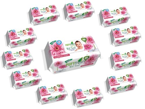 Pufy Fresh nedves törlőkendő 120db Fedeles - Gerbera(12csomag)