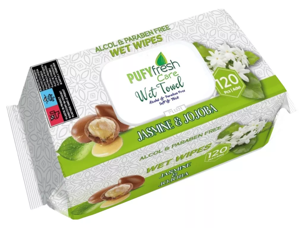 Pufynip Pufy Fresh nedves törlőkendő 120db Fedeles - Jázmin és Jojob