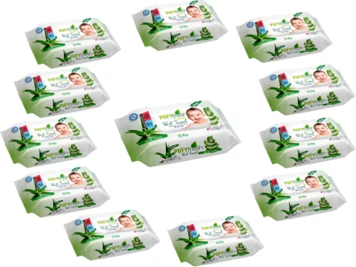 Pufy Fresh nedves törlőkendő 72db Fedeles - Aloe Vera(12csomag)