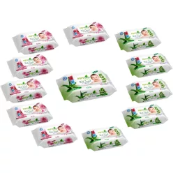   Pufy Fresh nedves törlőkendő 72db Fedeles - Aloe Vera, Gerbera(12csomag)