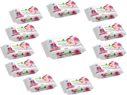Pufy Fresh nedves törlőkendő 72db Fedeles - Gerbera(12csomag)