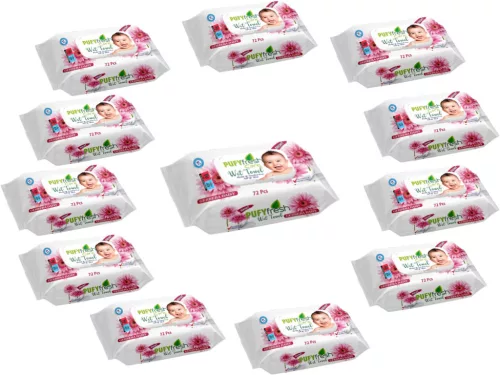 Pufy Fresh nedves törlőkendő 72db Fedeles - Gerbera(12csomag)