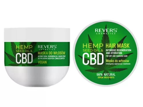 Revers intenzív hajregeneráló maszk, pakolás 250ml - Kendermagolaj + CBD