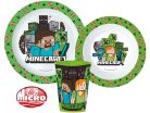 Minecraft Creeper étkészlet, micro műanyag szett, pohárral 260 ml