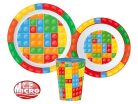 Bricks, Lego mintázatú étkészlet, micro műanyag szett