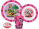 Minecraft Girls étkészlet, micro műanyag szett, pohárral 260 ml