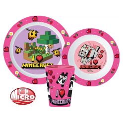   Minecraft Girls étkészlet, micro műanyag szett, pohárral 260 ml