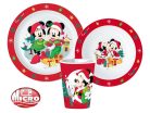 Disney Minnie and Mickey Karácsonyi étkészlet, micro műanyag szett, pohárral 260 ml
