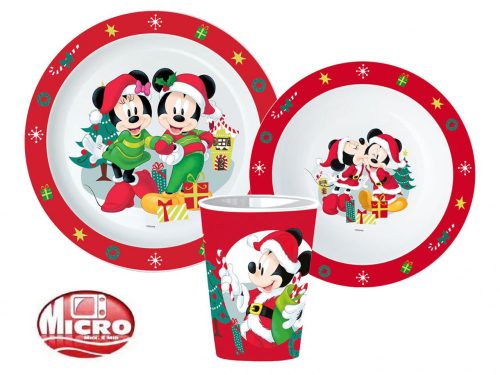 Minnie és Mickey Karácsony mikrózható műanyag étkészlet
