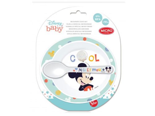 Disney Mickey baba micro mélytányér + kanál szett