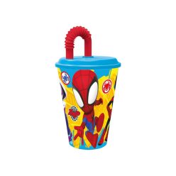 Pókember Spidey szívószálas pohár, műanyag 430 ml