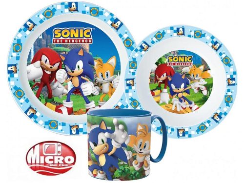 Sonic, a sündisznó étkészlet, micro műanyag szett bögrével 265 ml