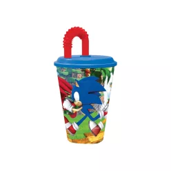   Sonic a sündisznó Adventure szívószálas pohár, műanyag 430 ml