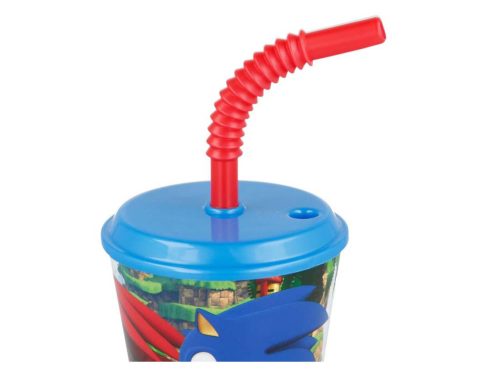 Sonic a sündisznó Adventure szívószálas pohár, műanyag 430 ml