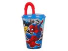 Pókember Streets szívószálas pohár, műanyag 430 ml