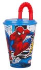 Pókember Streets szívószálas pohár, műanyag 430 ml