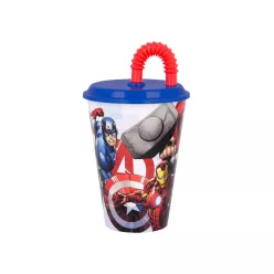   Bosszúállók Rolling Thunder szívószálas pohár, műanyag 430 ml