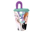 Disney Jégvarázs Ice Magic szívószálas pohár, műanyag 430 ml