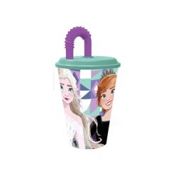   Disney Jégvarázs Ice Magic szívószálas pohár, műanyag 430 ml