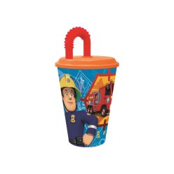   Sam a tűzoltó Rescue Mission szívószálas pohár, műanyag 430 ml