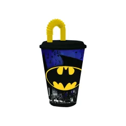 Batman Bat Signal szívószálas pohár, műanyag 430 ml
