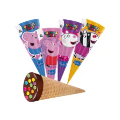   Meglepetés Tölcsér Mogyorókrémmel Töltve Drazséval 25g - Peppa Malac