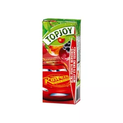   TopJoy szívószálas üdítőital 0,2l - Alma-fekete berkenye-meggy-erdei szamóca