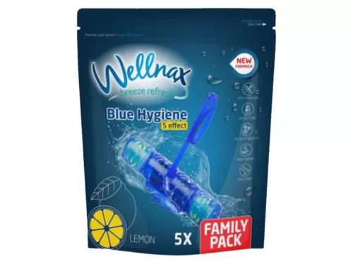 Wellnax Breeze Refresh5 Effekt Blue Hygiene WC frissítő 5X50g - Citrom