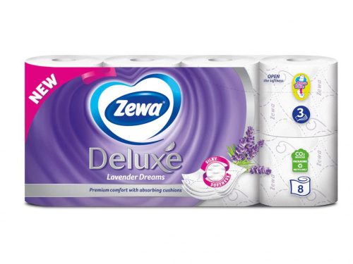 Zewa Deluxe Prémium  WC-papír 8 tekercs 3 réteg - Lavender Dreams