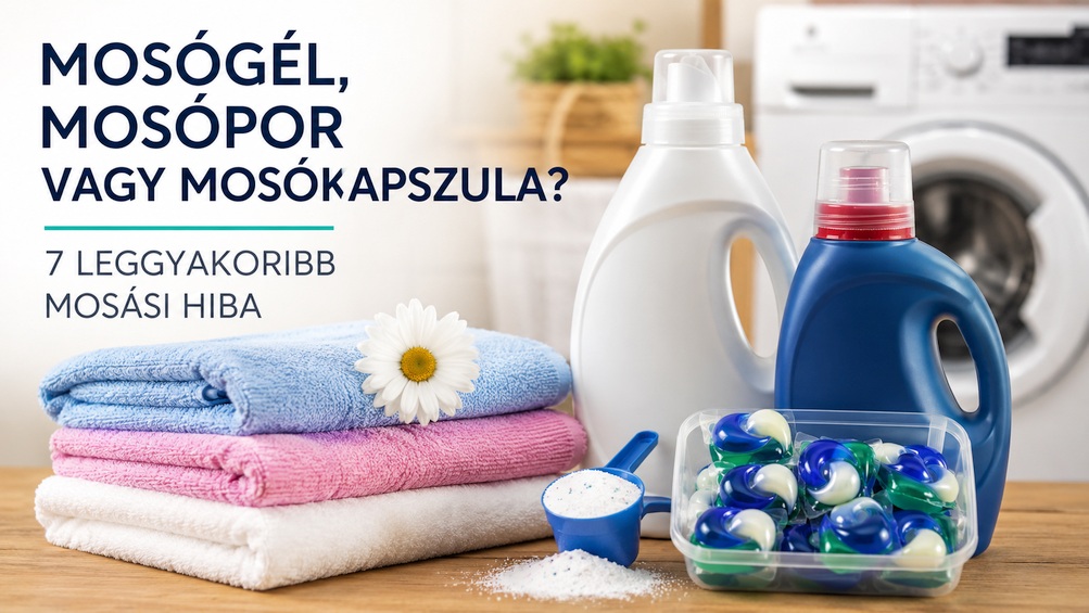 Mosógél, mosópor vagy kapszula? Teljes útmutató és a 7 leggyakoribb mosási hiba